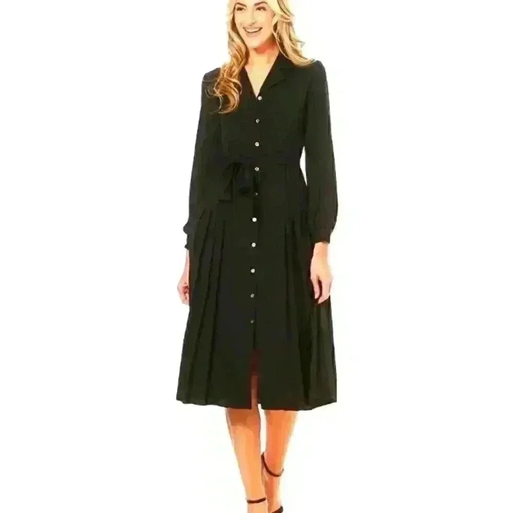 Sharagano Pleat Bottom Brown Dress